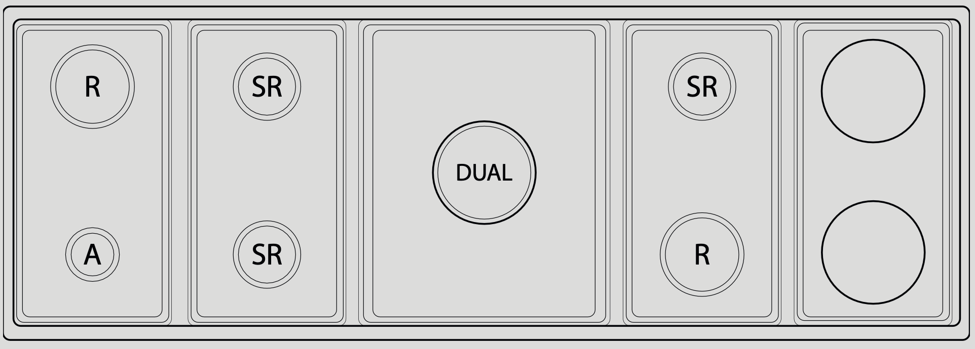 Lofra Dolcevita 150cm Mixed Burners Double Electric Oven Dual Fuel Range Cooker