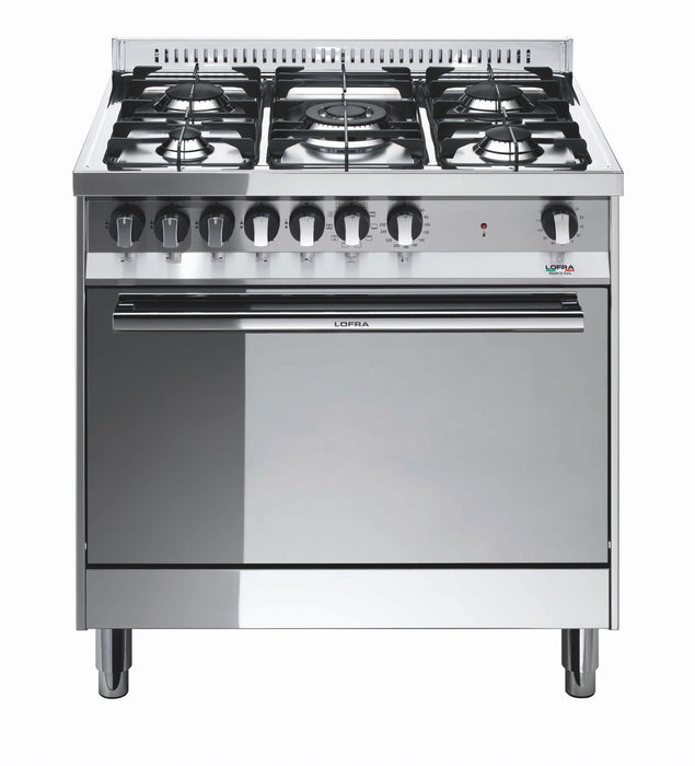 Lofra Maxima 80cm 5-Burner Dual Fuel Range Cooker - Stainless Steel