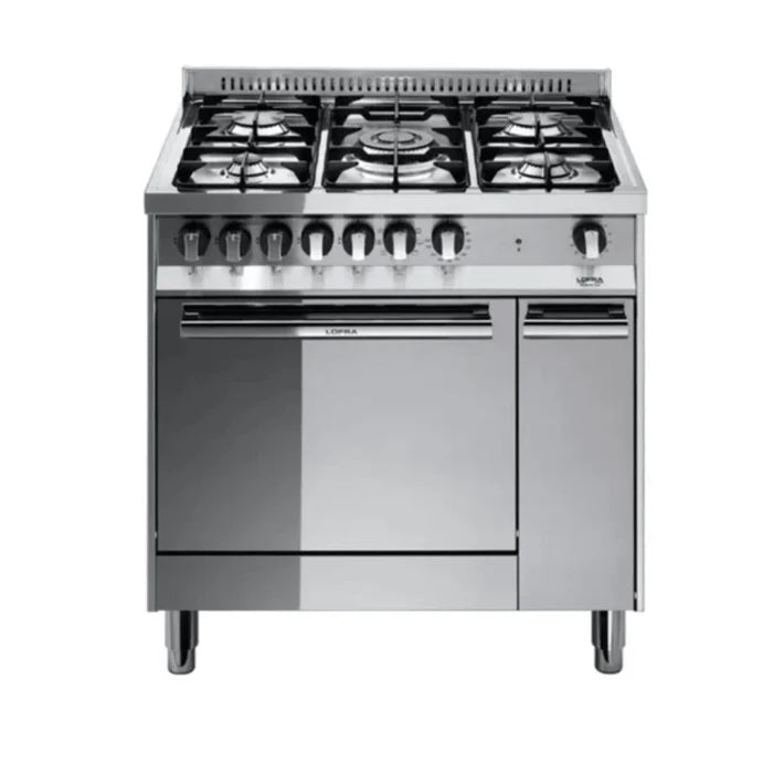 Lofra Maxima 80cm 5-Burner Dual Fuel Range Cooker with Side Carriage - Stainless Steel